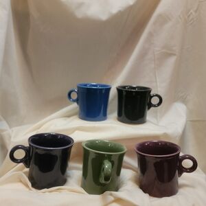Lot of 5 Fiesta Ware Colorful Ceramic Mugs